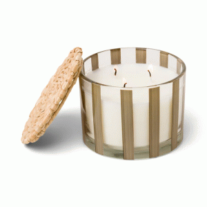 AF1201EU Al Fresco Toupe Glass Candle Cotton Teak 340gr